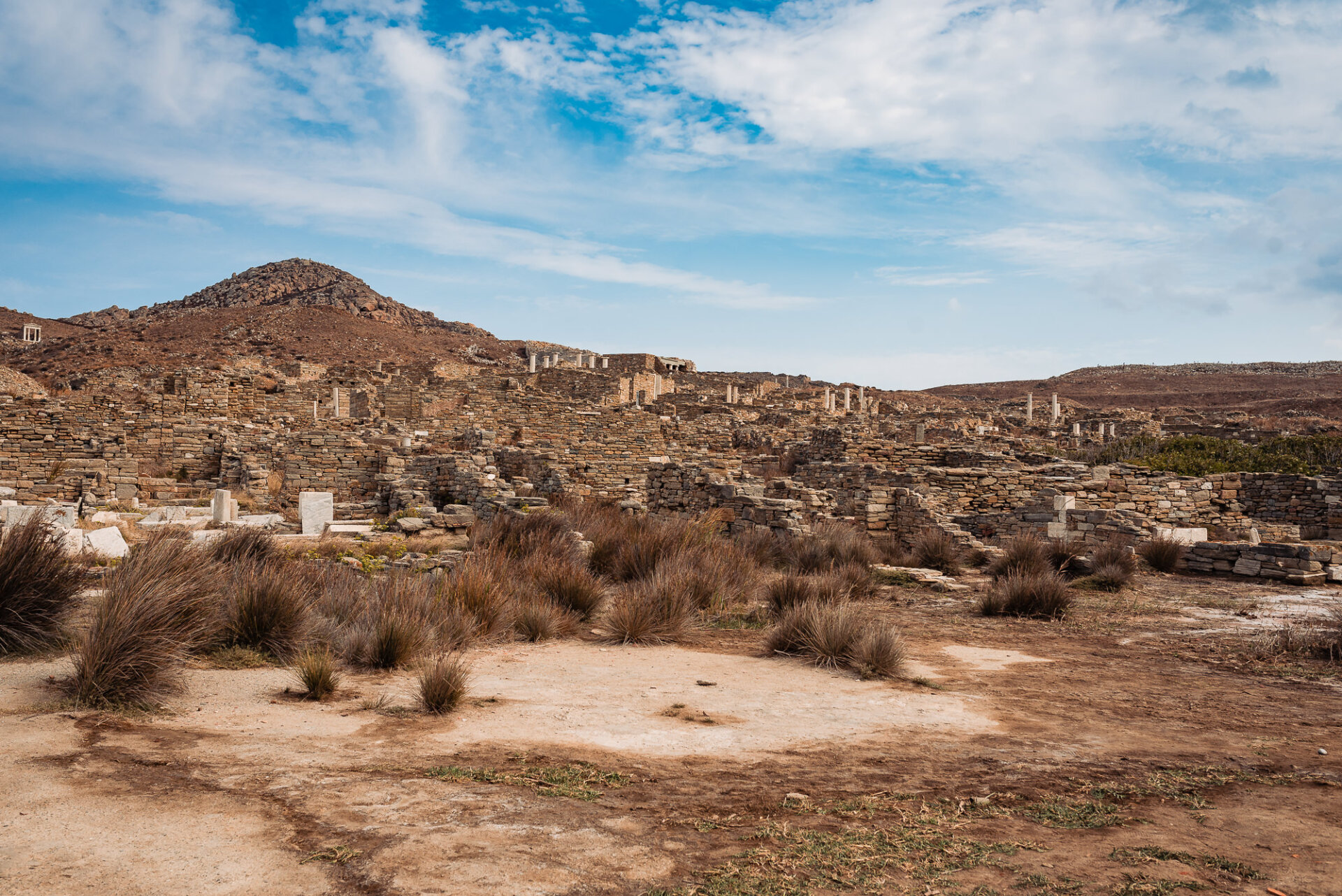 archaeological ruins of the island of Delos in Greece, a UNESCO World Heritage site