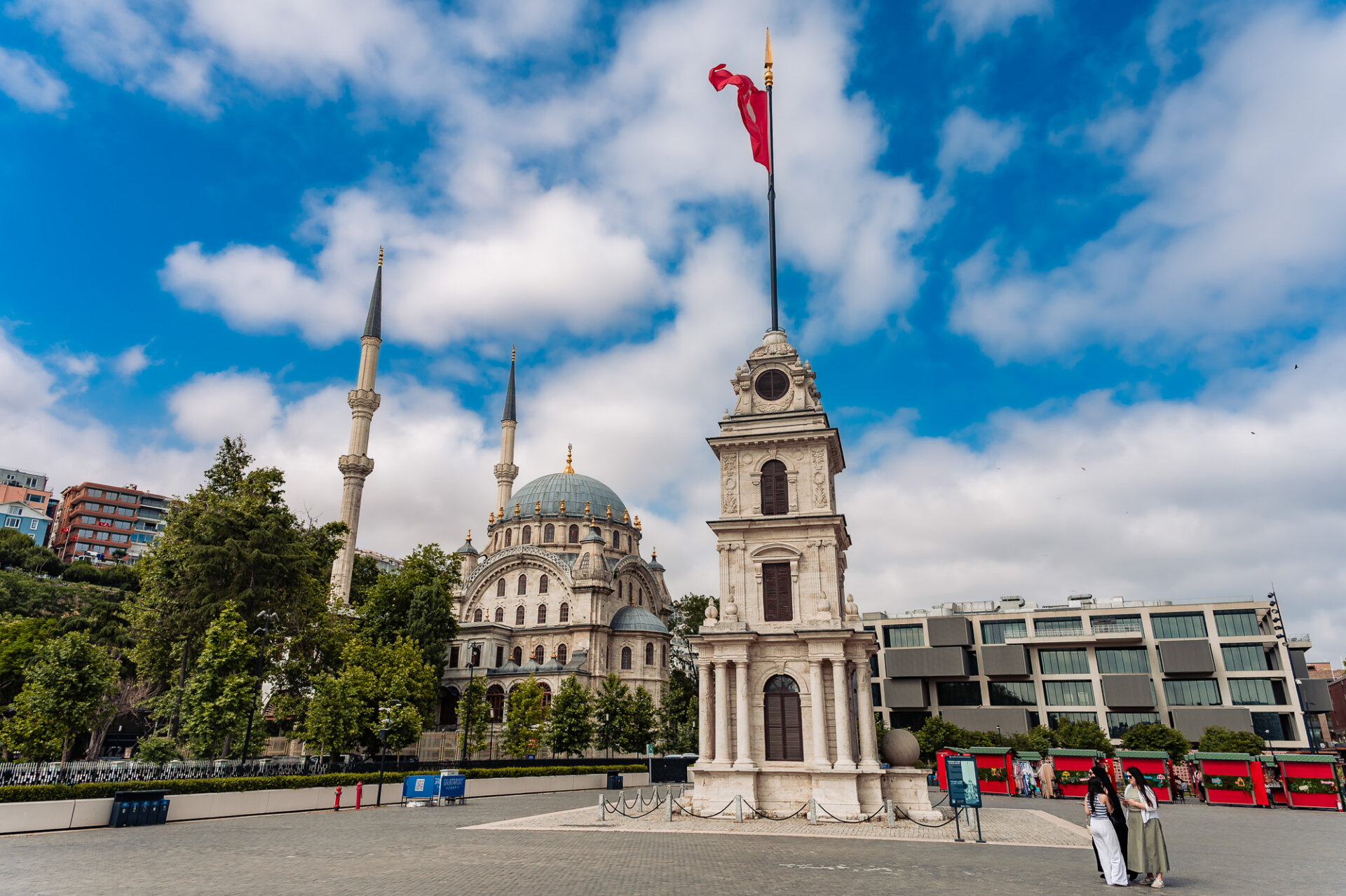 the Nusretiye Clock Tower (also known as Tophane Clock Tower)