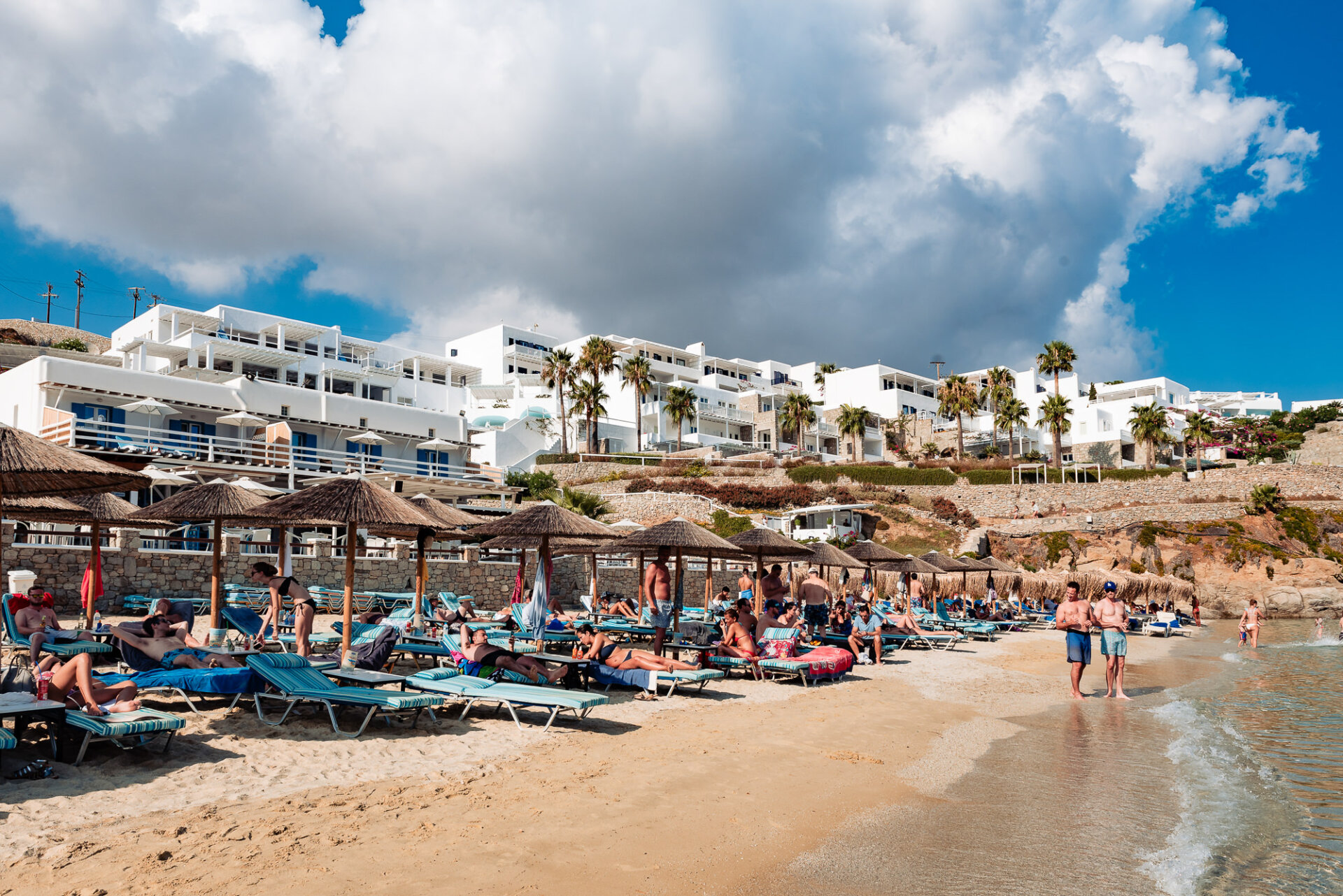 Psarou Beach in Mykonos, Greece