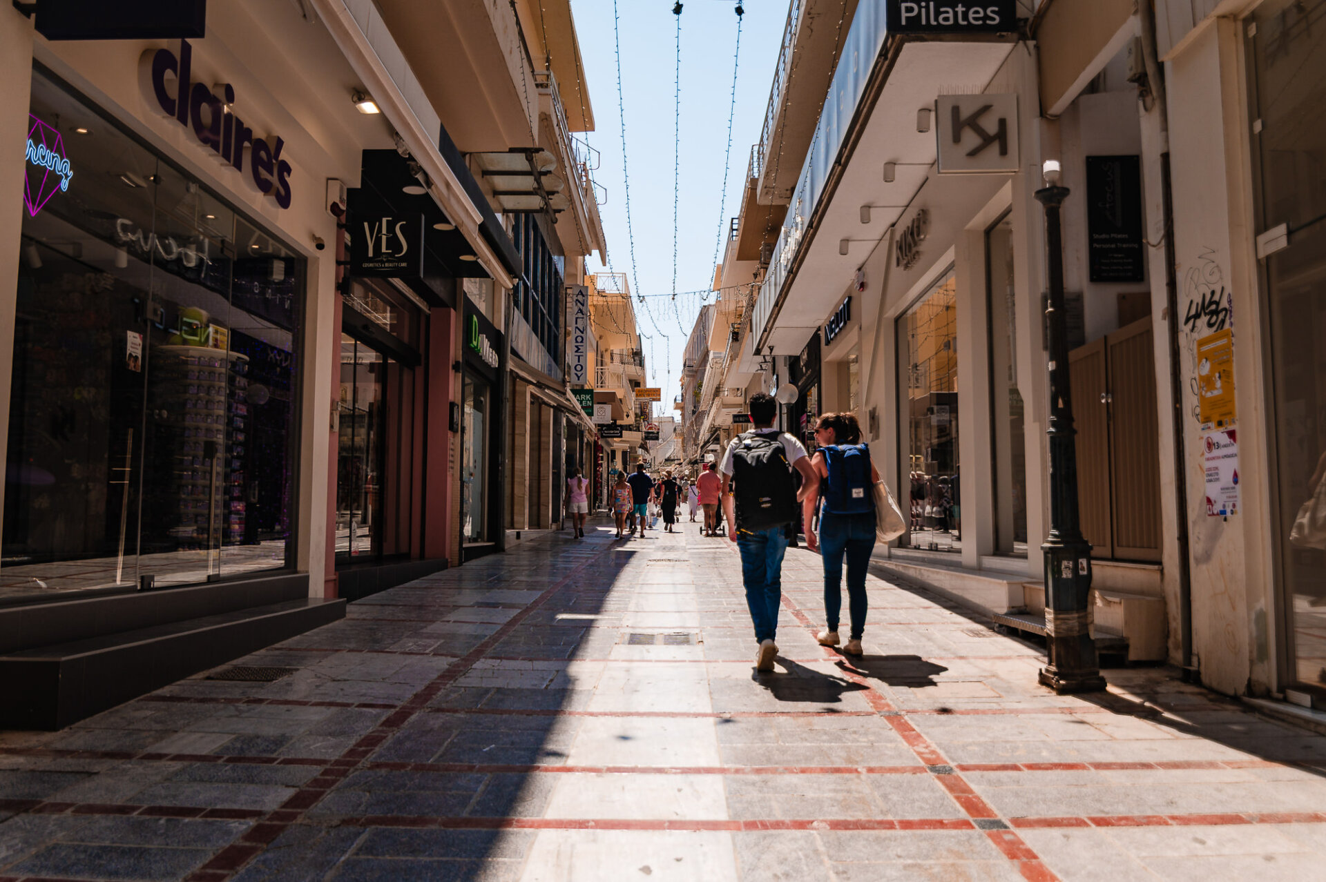 the popular Daidalou Street in Heraklion, Crete, Greece