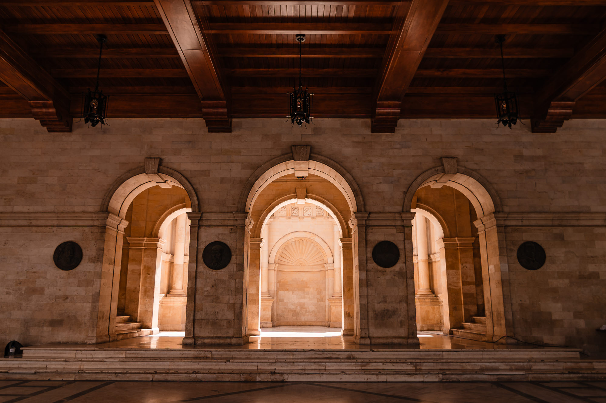 the interior portico of the Venetian Loggia in Heraklion, Crete