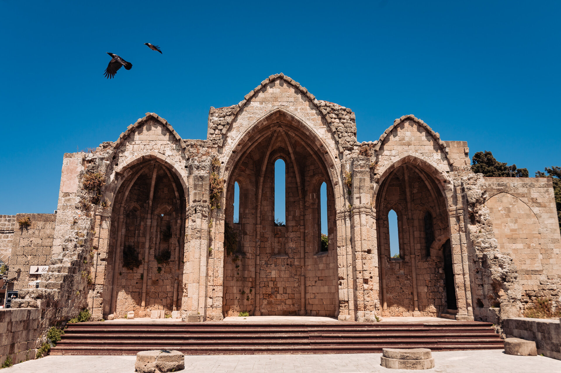 Church of the Virgin of the Burgh lies at the eastern edge of the Rhodes Old City, in the Jewish Quarter.