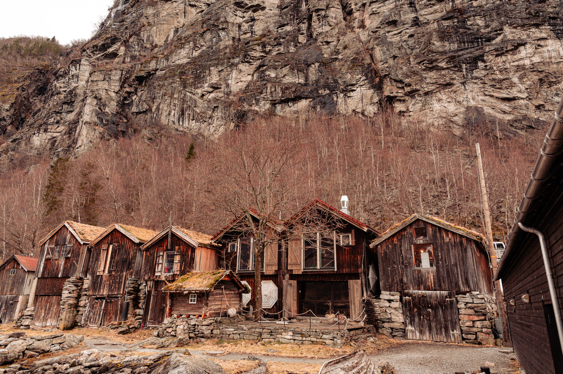 Typical Old Fishing Shacks In Norway