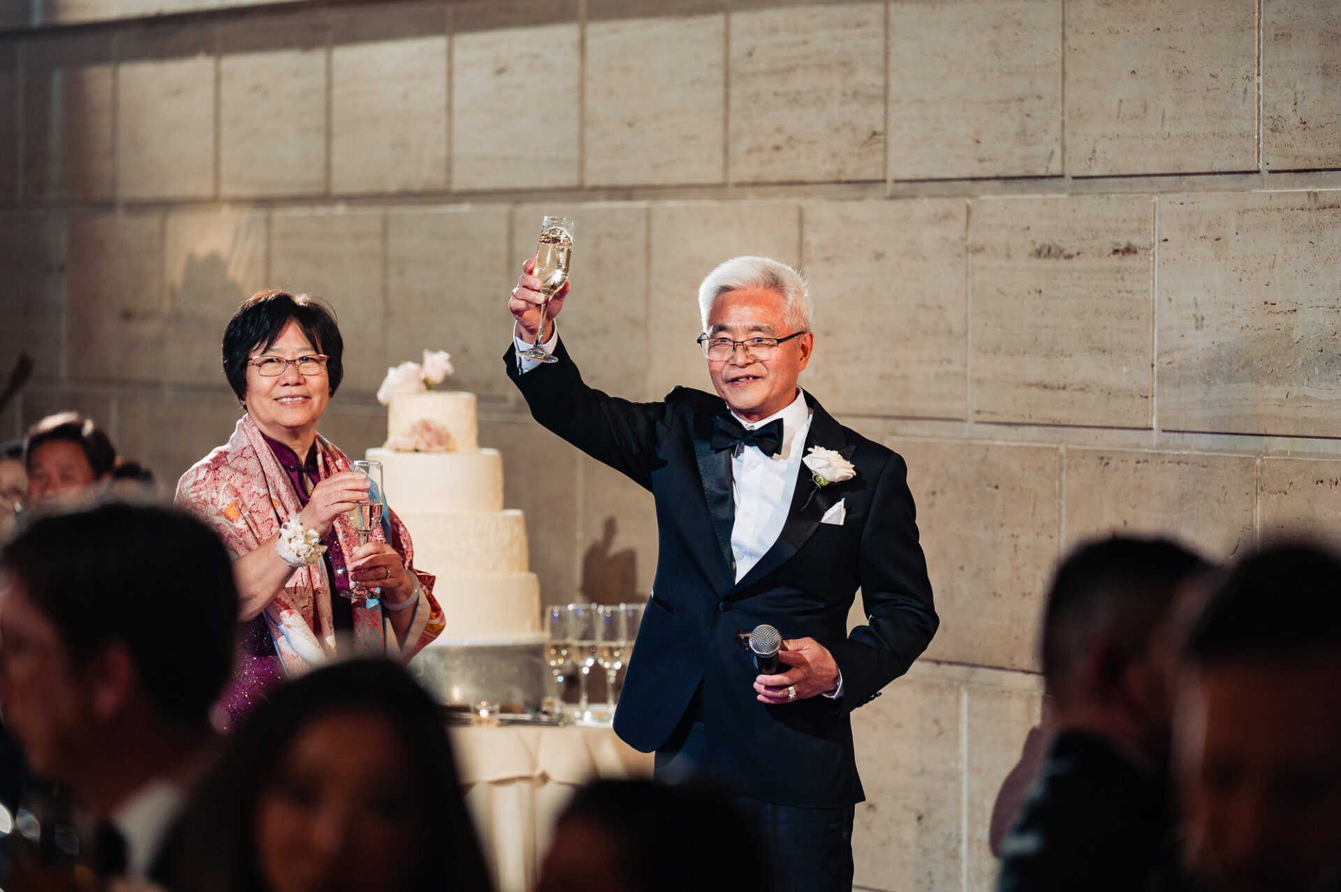 Heartfelt wedding toast from the bride’s parents during the Union Trust reception